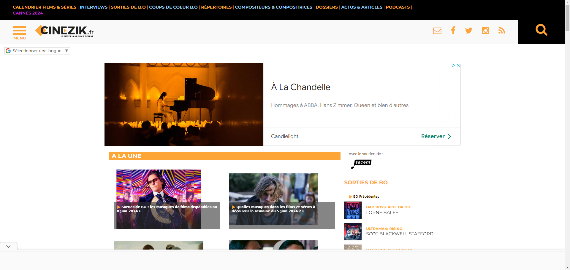 Cinezik | Musique de film / BO Bandes originales Cinezik.fr